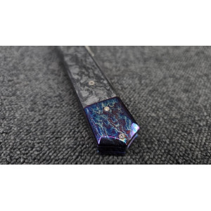 АРГОС (ARGOS) ІІ авторський складаний ніж Androshchuk Knives, дамаська сталь - кована композитна сталь з вираженим візерунком, 62 HRC. Photo 2